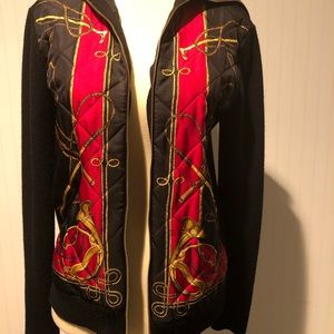Lauren Ralph Lauren Front Zip Silk Sweater